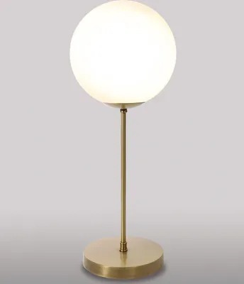 Produktbild von Tischlampe Messing Glas Kugelschirm E14 33,5 cm Vintage Tischleuchte