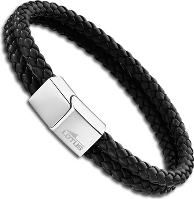 Obrázek produktu pro LOTUS Style náramek z kůže a nerezové oceli LS2011-2/1 Black Men JLS2011-2-1
