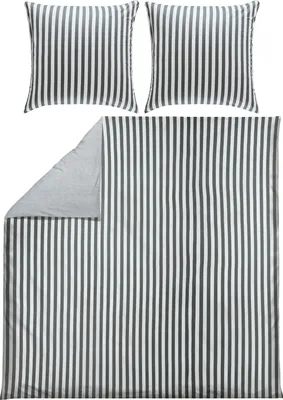 Produktbild von Erwin Müller Wendebettwäsche anthrazit-weiß 1x 200x200 cm + 2x 80x80 cm