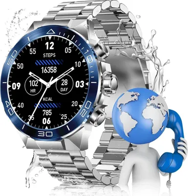 Produktbild von Smartwatch Damen Herren mit Telefonfunktion Fitnessuhr Schrittzähler Uhr mit Pulsmesser SpO2 Messung Schlafüberwachung