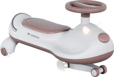 Image de Tulano Focus 45 Véhicule pour enfants à partir de 3 ans, roues à LED, musique, volant 360°, jusqu'à 100 kg, gris-brun