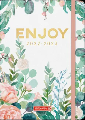 Produktbild von BRUNNEN 1072130143  Wochenkalender  Schülerkalender  2022/2023  "Enjoy"  2 Seiten = 1 Woche  Blattgröße 14,8 x 21 cm  A5  Hardcover-Einband mit Textilüberzug