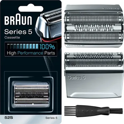 Produktbild von Braun Scherfolie Klingenblock 52S Serie 5 Silber Ersatzteil Rasierer Set