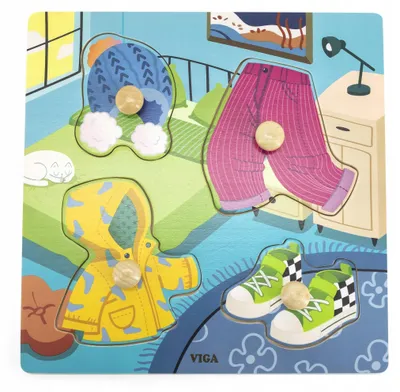 Produktbild von VIGA Holz-Steckpuzzle mit Griffen für Kleinkinder