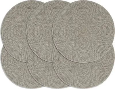 Produktbild von "2026 Promotion" Tischsets 6 Stk. - Hohe Qualität - Grau 38 cm Rund Baumwolle - Tischsets CC193