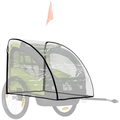 Produktbild von Sunvello Regenschutz für Kinderfahrradanhänger, mit Fenster, 76 x 61 x 61 cm, transparent