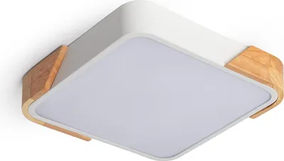 Produktbild von LED Deckenleuchte 18W Eckig Holz und Aluminium 325x325 mm CCT Wählbar Semi-Dari Weiß