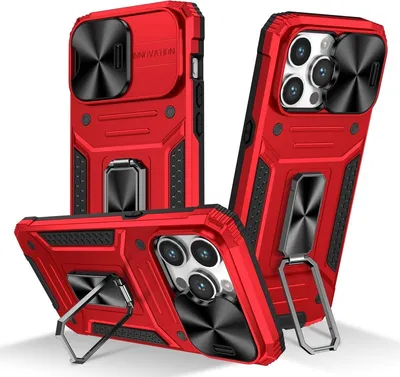 Produktbild von König Design Hülle kompatibel mit Apple iPhone 15 Pro Kunststoff Soft Handyhülle - Handy Case Rot