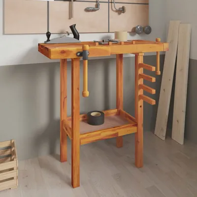 Produktbild von vidaXL Pracovný stôl so zvislami 92x48x83 cm z masívneho dreva akácie