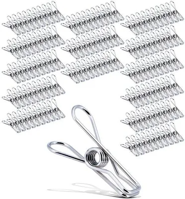Obrázok produktu pre Ibenzoa® 140-dielna sada nerezových svoriek na prádlo – odolné voči poveternostným vplyvom, hladký povrch, silná pružina, vhodné na prádlo a do domácnosti, vhodné na vnútorné aj vonkajšie použitie