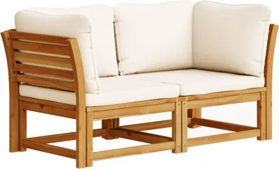 Produktbild von vidaXL Gartensofa mit Kissen 2-Sitzer Massivholz Akazie