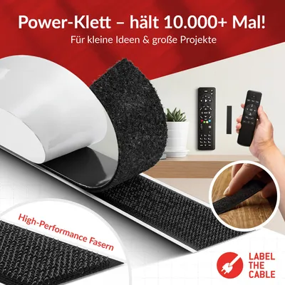 Image de LTC Klettrolle Easy Tape Strap  8mx20mm Bündeln&Ordnen schw