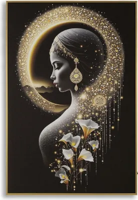 Produktbild von Mauro Ferretti Wandbild "Inda" mit LED – Dekorative Leinwand mit Rahmen 60x90 cm