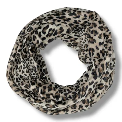 Immagine prodotto di Sciarpa Ziona Damen, motivo leopardo, viscosa, ideale per la primavera e l'autunno (beige)