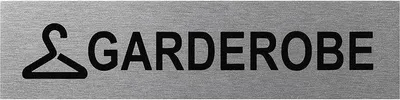 Obrázek produktu pro Hliníková cedule na dveře "Gaderobe" 160x40mm