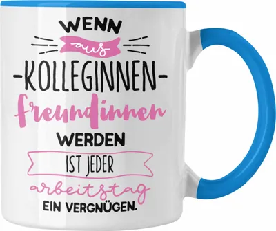 Produktbild von Trendation - Kollegin Tasse Geschenk Freundinnen Arbeitskollegin Geschenkidee Abschied Beste Kollegin der Welt (Blau)