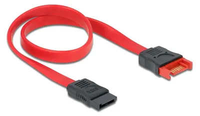 Zdjęcie produktu dla DeLOCK 83953, 0,3 m, SATA III, SATA 7-pin, SATA 7-pin, Męska/Żeńska, Czarny, Czerwony