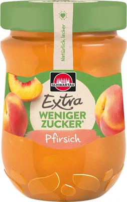 Produktbild von Schwartau Extra Weniger Zucker Pfirsich, 300g