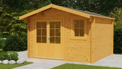 Produktbild von Alpholz Gartenhaus Holz und Gerätehaus Roger-34 Imprägniert aus Holz Gartenhaus mit 34 mm Wandstärke Gartenhütte Geräteschuppen Satteldach