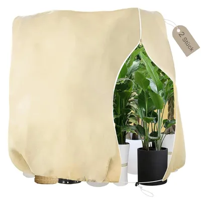 Image de Bâche de protection hivernale pour plantes en pot, 120 x 180 cm, housse hivernale réutilisable