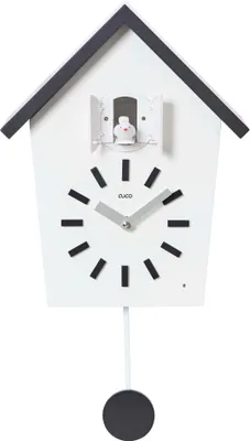 Produktbild von Cuco Clock Kuckucksuhr BAUERNHAUS 28,3 × 22,8 × 10,4cm, Pendeluhr Wanduhr, Moderne Schwarzwalduhr, Pendeluhr mit Nachtruhefunktion, Vogelgezwitscher, Vogelstimme