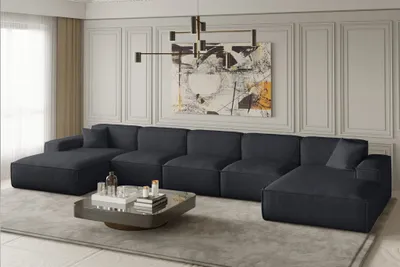 Produktbild von Wohnlandschaft U-Form CELES XL in Stoff Scala Schwarz