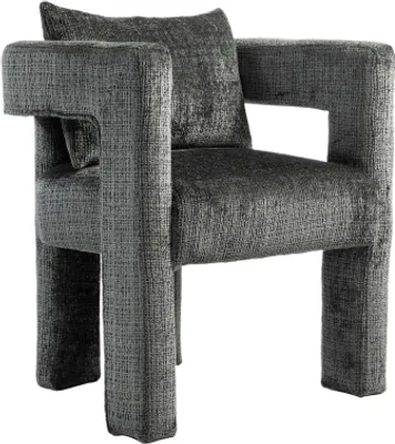 Obrázek produktu pro Lounge křeslo AIORBER, design s dutými područkami, tvar slona, pohodlné polštáře, žinylková tkanina, do obývacího pokoje, ložnice, 60x44x65 cm, tmavě šedá barva