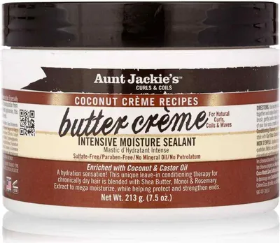 Produktbild von Aunt Jackie's Coconut Creme Recipes Butter Creme Intensive Moisture Sealant 7.5oz 213g intensive Feuchtigkeitsversiegelung