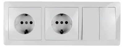 Productafbeelding van Stopcontact Schakelaar - Wandcontact - Apparaten Aansluiten - Twee Stopcontacten - 16A 250V - Wit