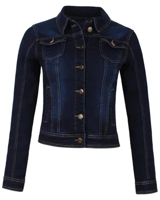 Produktbild von Fraternel Damen Jacke Jeansjacke Denim Jacket talliert Stretch Dunkelblau 3XL /