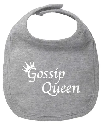 Produktbild von Huuraa Baby Lätzchen Gossip Queen Krone Heather Grey Klettverschluss  Baumwolle Latz Geschenkidee
