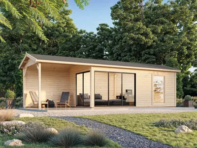 Produktbild von Gartenhaus Palmako inkl. Fußboden 917 x 340 cm tauchgrundiert