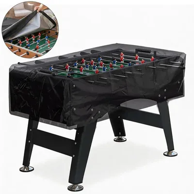 Produktbild von Outdoor Fußballtisch Abdeckung 420D Oxford Stoff Wasserdicht UV-Schutz 160x115x50cm Schwarz für Spieltisch Indoor/Outdoor