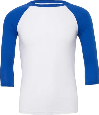 Immagine prodotto di T-shirt baseball uomo Canvas, manica 3/4 BC1332 (XS) (bianco/blu royal)