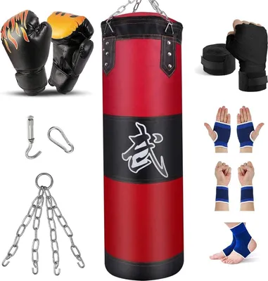 Obrázek produktu pro Prorobust boxovací pytel set dospělí teenageři děti 100cm červený