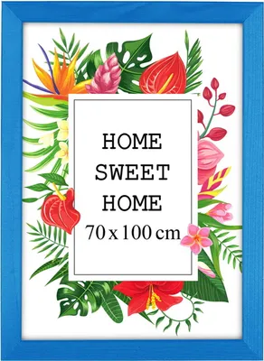 Obrázok produktu pre MG Design rám A4 20 x 30 cm - farba modrá, z dreva, s akrylovým sklom - na vertikálne alebo horizontálne zavesenie, bez pozadia, na fotografie