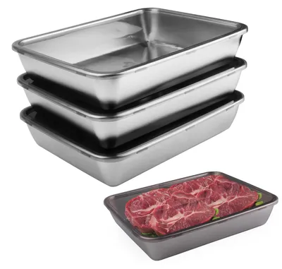 Immagine prodotto di Set di 4 contenitori in acciaio inossidabile per la preparazione dei pasti, con coperchio, capacità 2000 ml