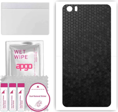 Produktbild von apgo Rückseite Schutzfolie, Skin, kompatibel mit Xiaomi Mi 5, Hinten Displayschutzfolie aus Vinylfolie, kratzfest, einfache Montage - Schwarze Honigwabe