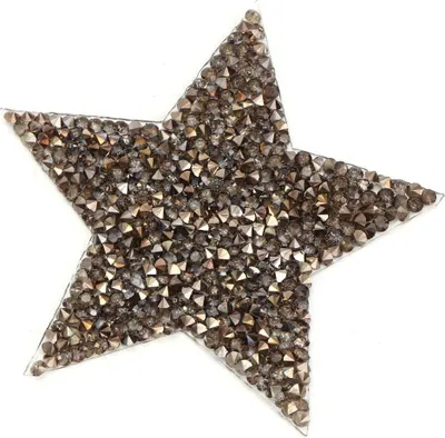 Image de 10 pcs Appliques Étoiles A Fixer, Accroche Cristal, Accessoires Faits Main pour Chaussures de Robe de Mariage (8 cm Gris Transparent à Cinq Dents)