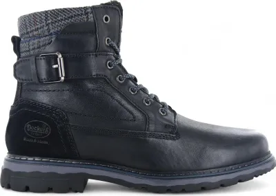 A single black boot is shown against a white background.
