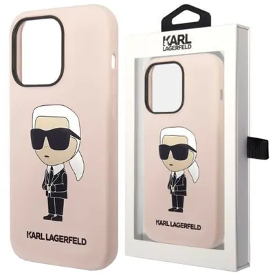 Produktbild von Karl Lagerfeld Klhcp14Lsnikbcp Iphone 14 Pro 6.1"" Hardcase Różowy/Rosa Silikon Ikonik