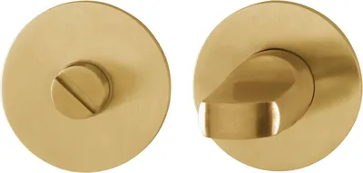 Produktbild von Hoppe WC Rosette flach mit Stütznocken - Rosette WC rund, Edelstahl messingfarben matt