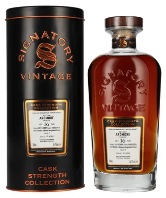 Produktbild von Ardmore 16 Jahre - 2009/2026 - 1st Fill PX Sherry Hogshead Finish - Signatory Cask Strength Collection - Single Malt Scotch Whisky