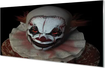 Produktbild von Glasbilder 140x70 Wandkunst Scary Clown