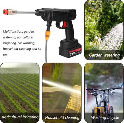 Produktbild von Kabelloses Hochdruck-Autowaschgerät für den Haushalt Tragbare Fahrzeugreinigungsmaschine Autowaschanlage mit Schaumstoffflasche