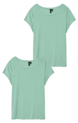 Produktbild von VERO MODA 2er-SET Einfarbiges T-Shirt Basic Stretch Oberteil  Größe: S