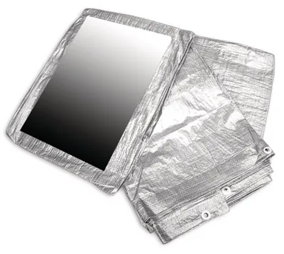 Obrázok produktu pre Vystužená vodeodolná plachta, strieborná, 3x5 m, hmotnosť 120 PL12035
