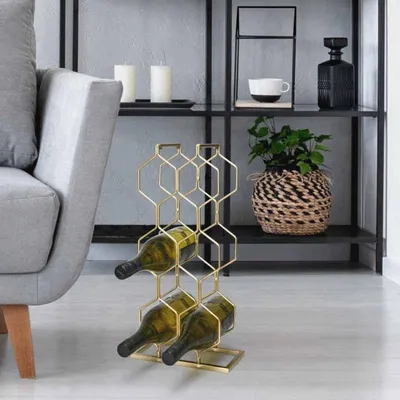 Produktbild von Weinregal für 8 Flaschen Metall Golden von Home&Styling