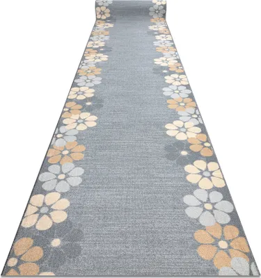 Produktbild von Läufer Antirutsch MARGARETKA Blumen, Gummi grau 120 cm Grau 120x300 cm