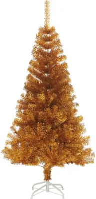 Imagen del producto de Árbol de Navidad artificial con soporte, color dorado, 150 cm, material: PET